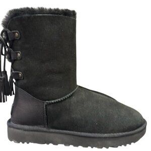 UGG Kristabelle Black Suede Boots, Lace Up Tassel size 9 NEW